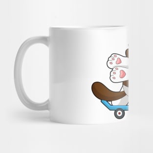 Dog as Skater with Skateboard Mug